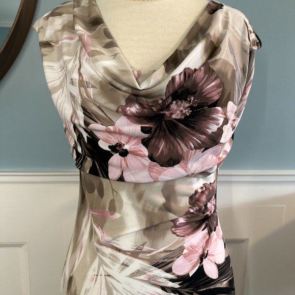 New Floral Cowl Neck Jersey Dress by Laura - Picture 3 of 5